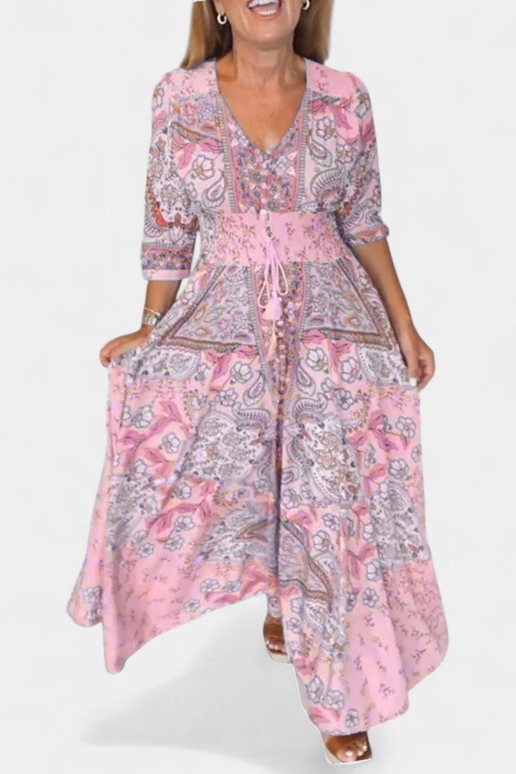 Dunya Vestido Casual de Verano con Escote en V