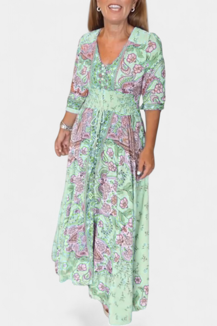 Dunya Vestido Casual de Verano con Escote en V