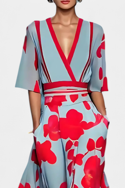 Daphne Vestido Envoltura Floral con Elegancia Atemporal