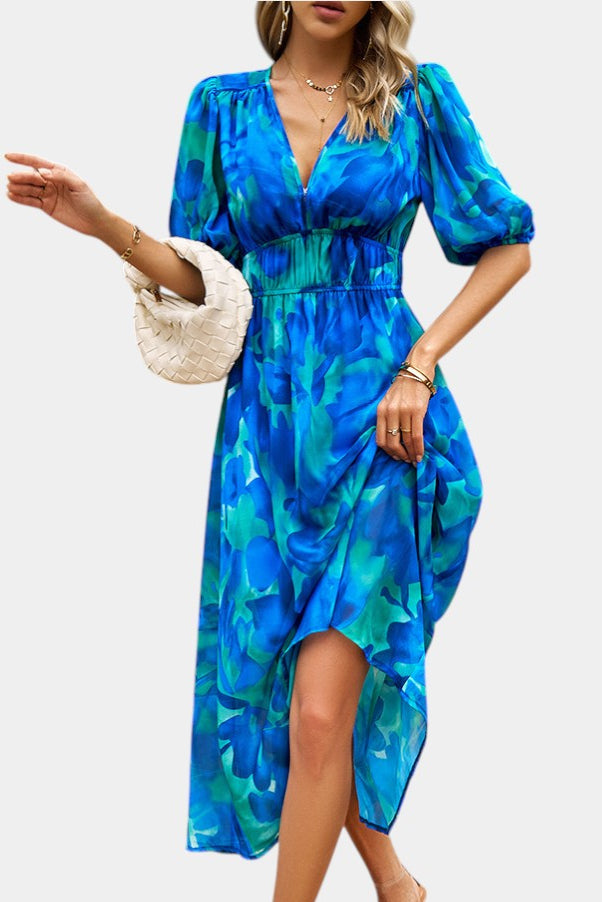 Georgina Vestido Midi Floral con Escote en V