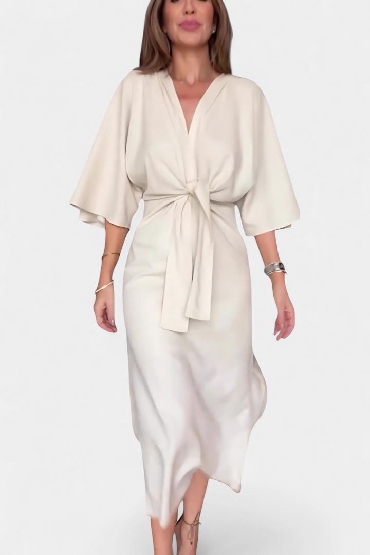 Ainhoa Vestido Casual con Nudo Frontal y Escote en V