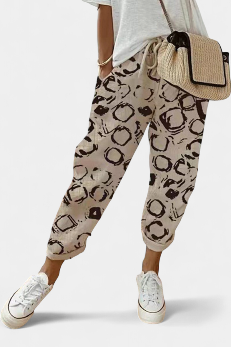 Mely Pantalones de Lino de Corte Relajado y Estilo Atemporal