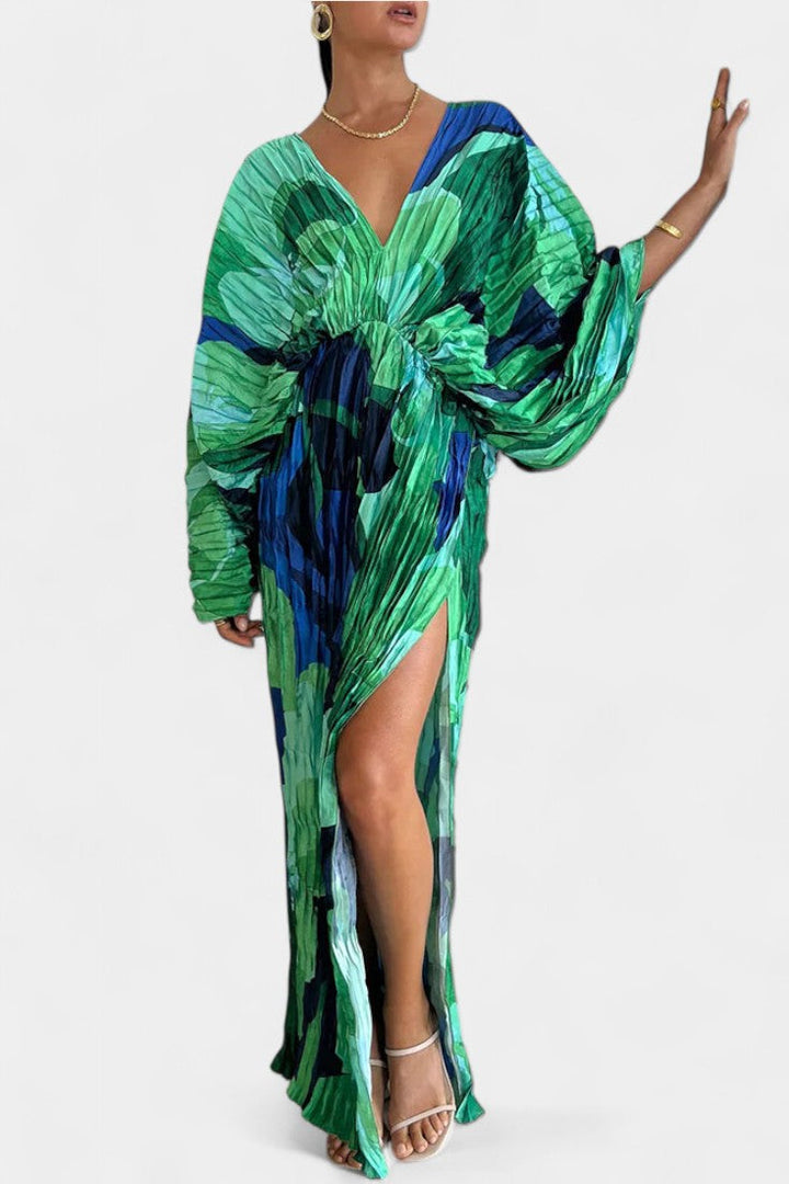 Recca Vestido Maxi Cortado con Pliegues