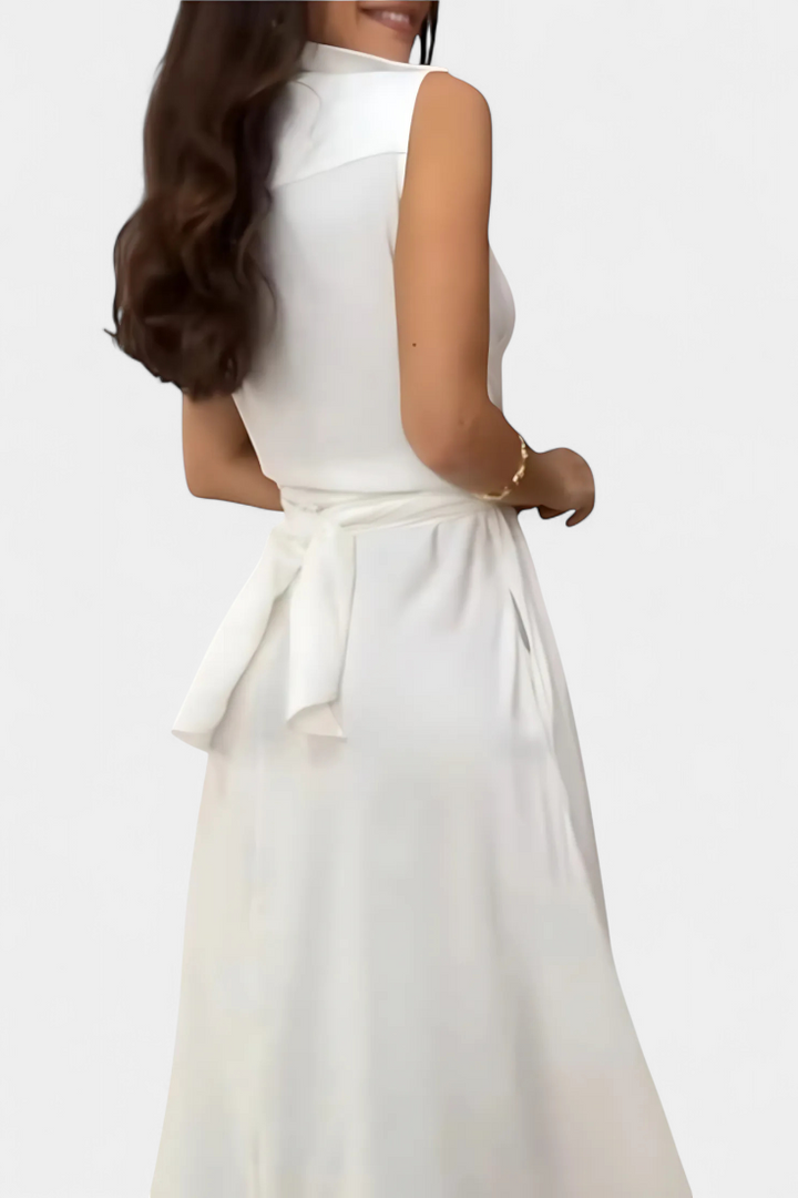 Meryl Vestido Camisero con Botones y Lazo Ajustable