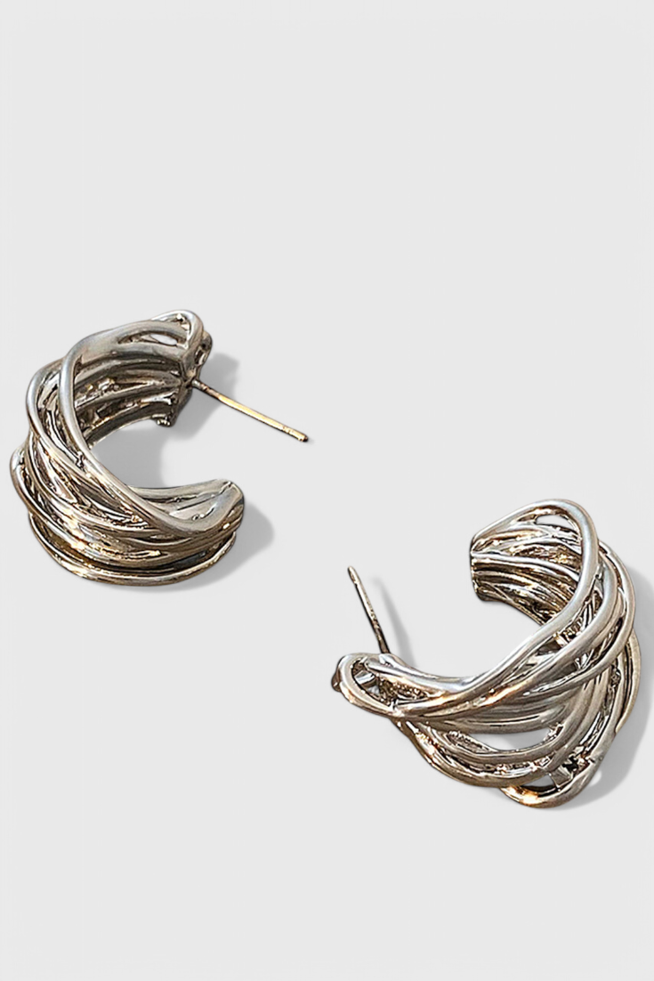 C-Shaped Hoop Earrings