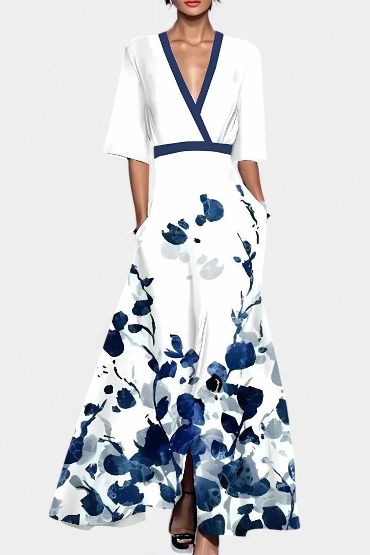 Daphne Vestido Envoltura Floral con Elegancia Atemporal