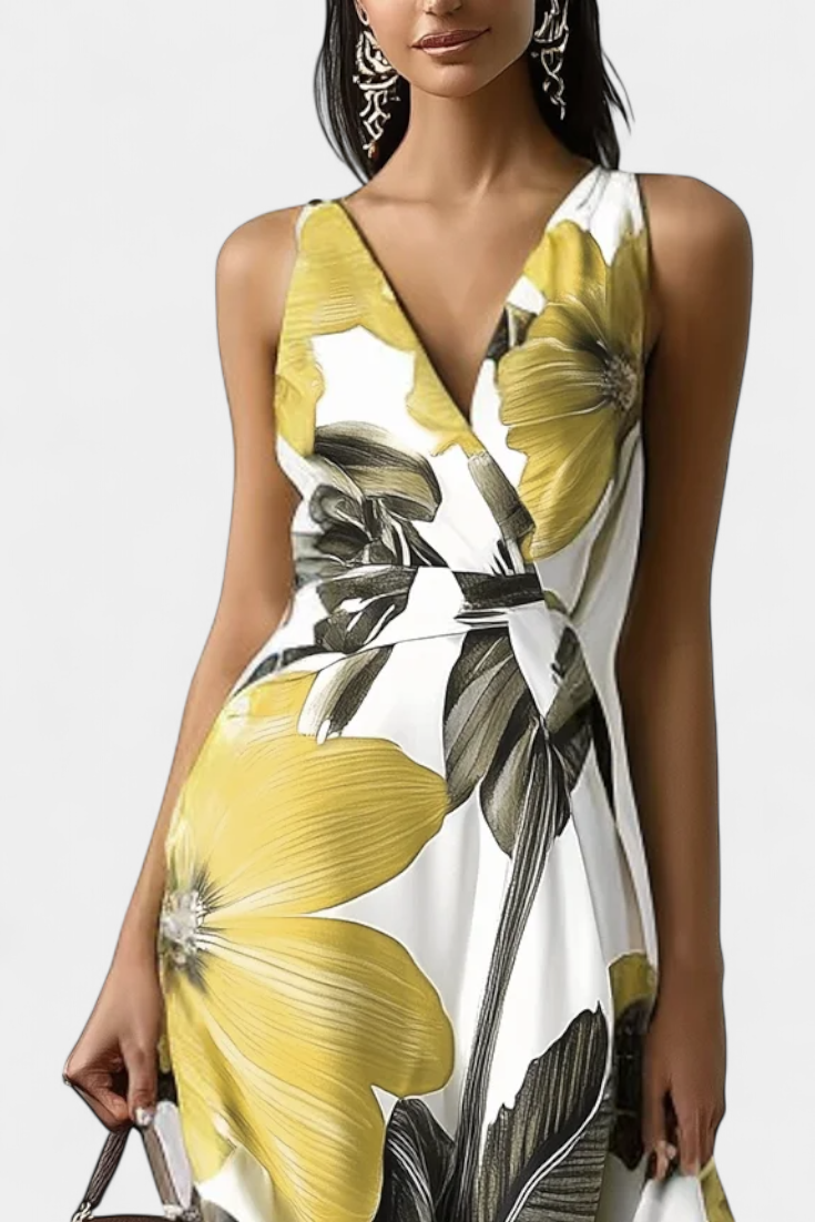 Regina Vestido Clásico con Estampado Floral