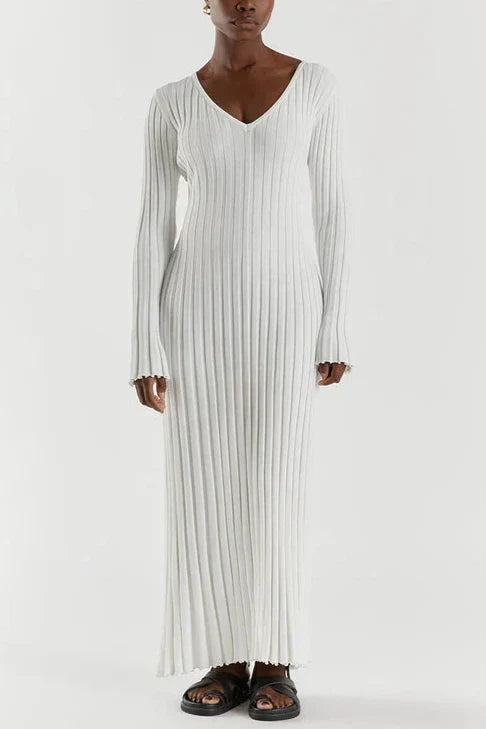 Darla Vestido de Punto Acanalado con Cinturón