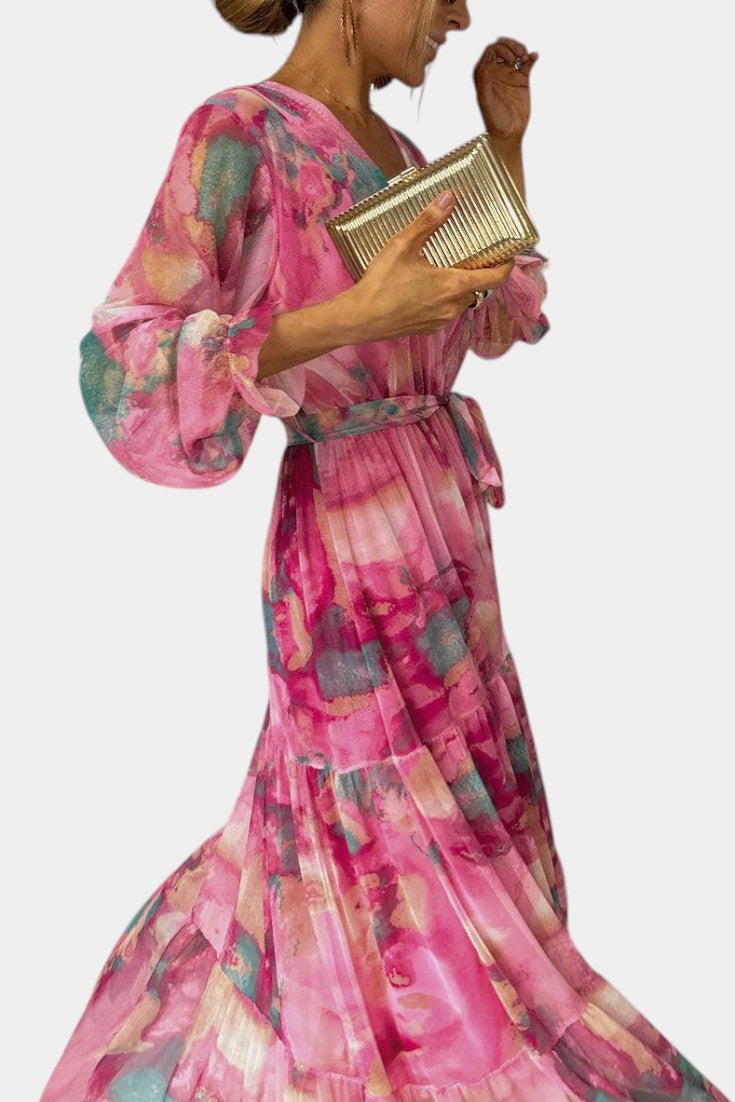 Dajana Vestido Maxi Envolvente con Estampado Floral