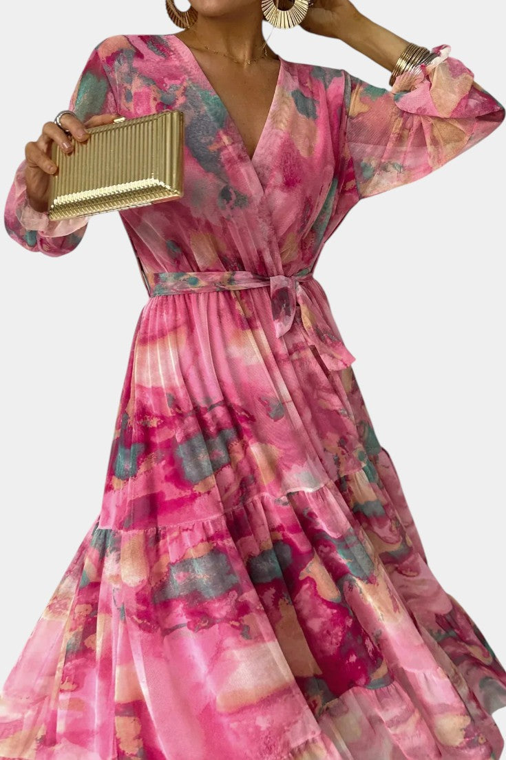 Dajana Vestido Maxi Envolvente con Estampado Floral