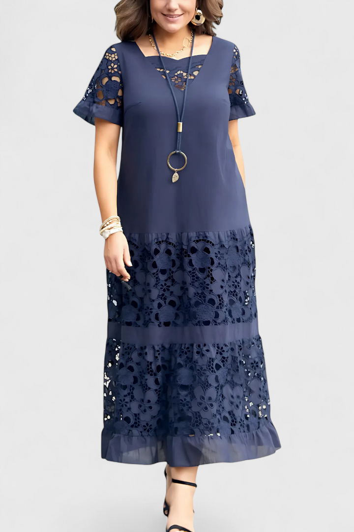 Marquise Vestido Midi Cubridor con Drapeado Favorecedor