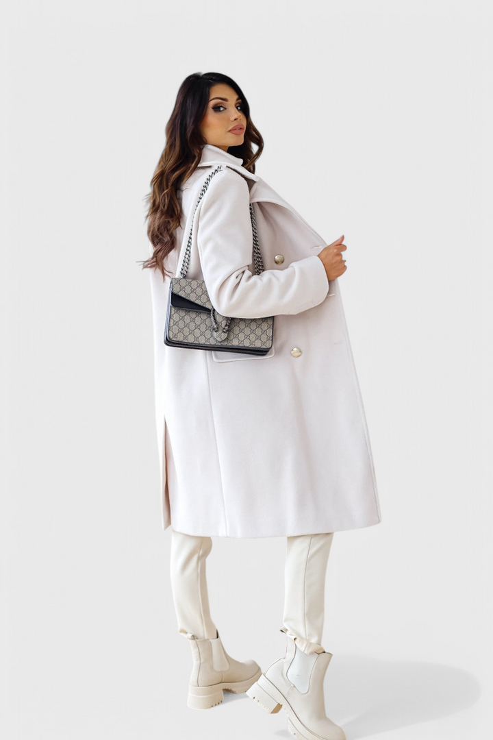 Yara Abrigo de Lana Classic con Silueta Estructurada