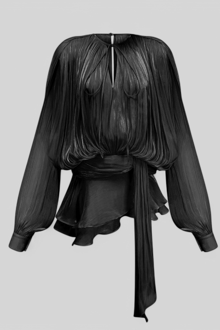 Aurore Vestido Mini con Volantes y Pliegues Completos