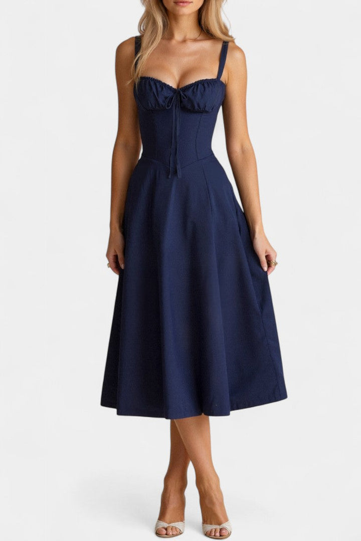 Flora Vestido Midi A-Line con Corsé