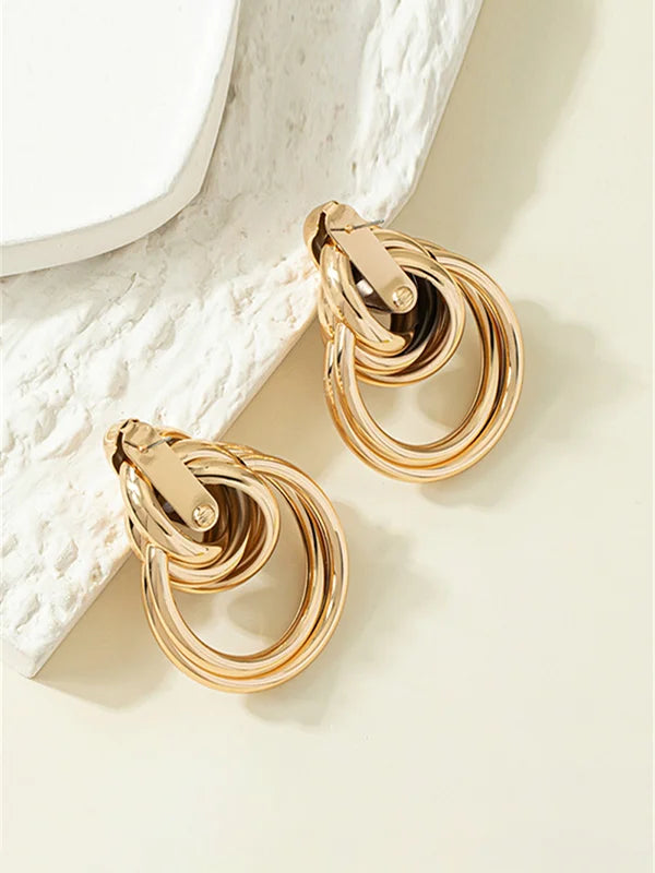 Gold Intertwined Hoop Earrings