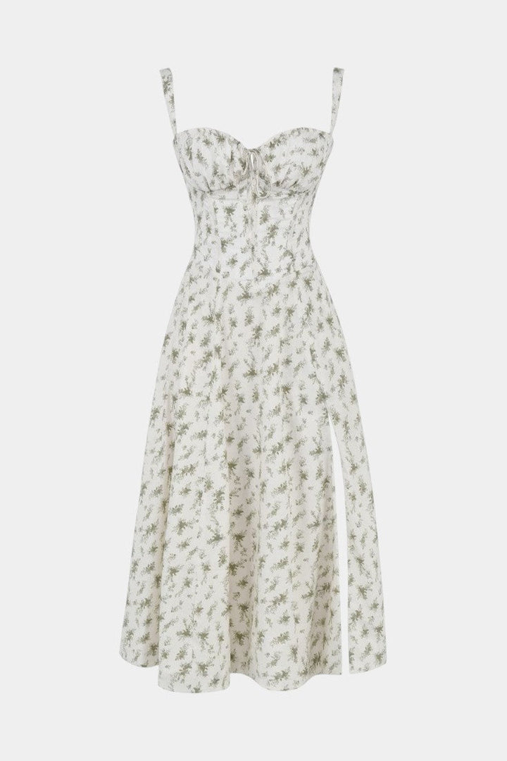 Flora Vestido Midi A-Line con Corsé
