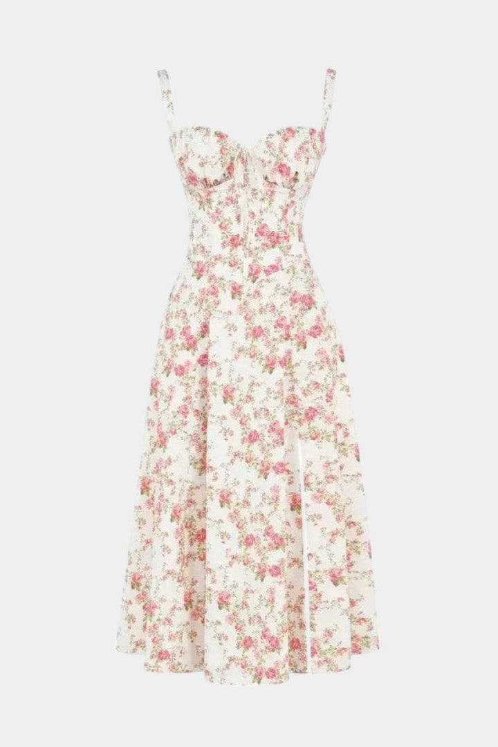 Flora Vestido Midi A-Line con Corsé
