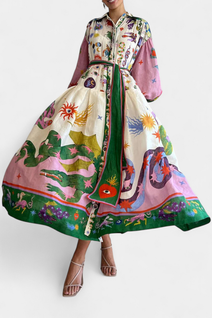 Vestido Midi Elegante Fit-and-Flare Natasha