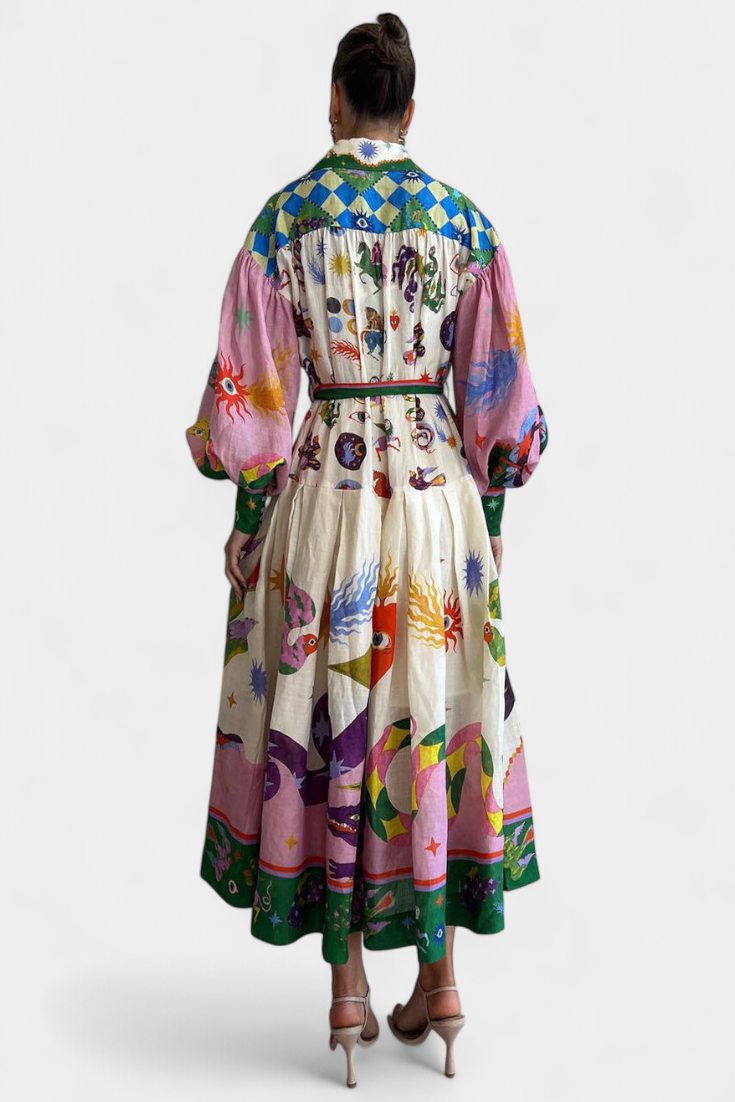 Vestido Midi Elegante Fit-and-Flare Natasha