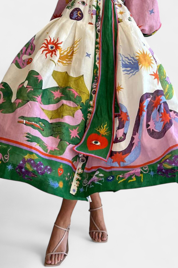 Vestido Midi Elegante Fit-and-Flare Natasha