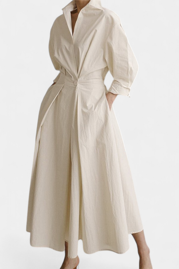 Miriam Vestido Maxi de Manga Larga Retro