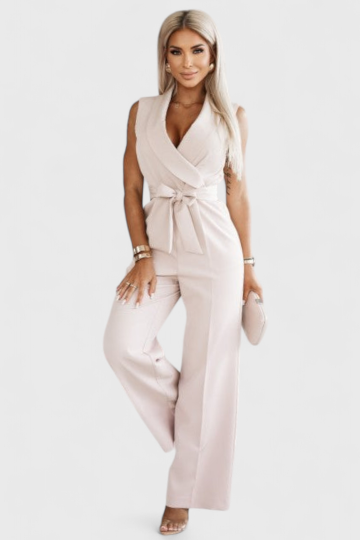 Montserrat Mono Elegante sin Mangas con Lazo y Caída Fluida