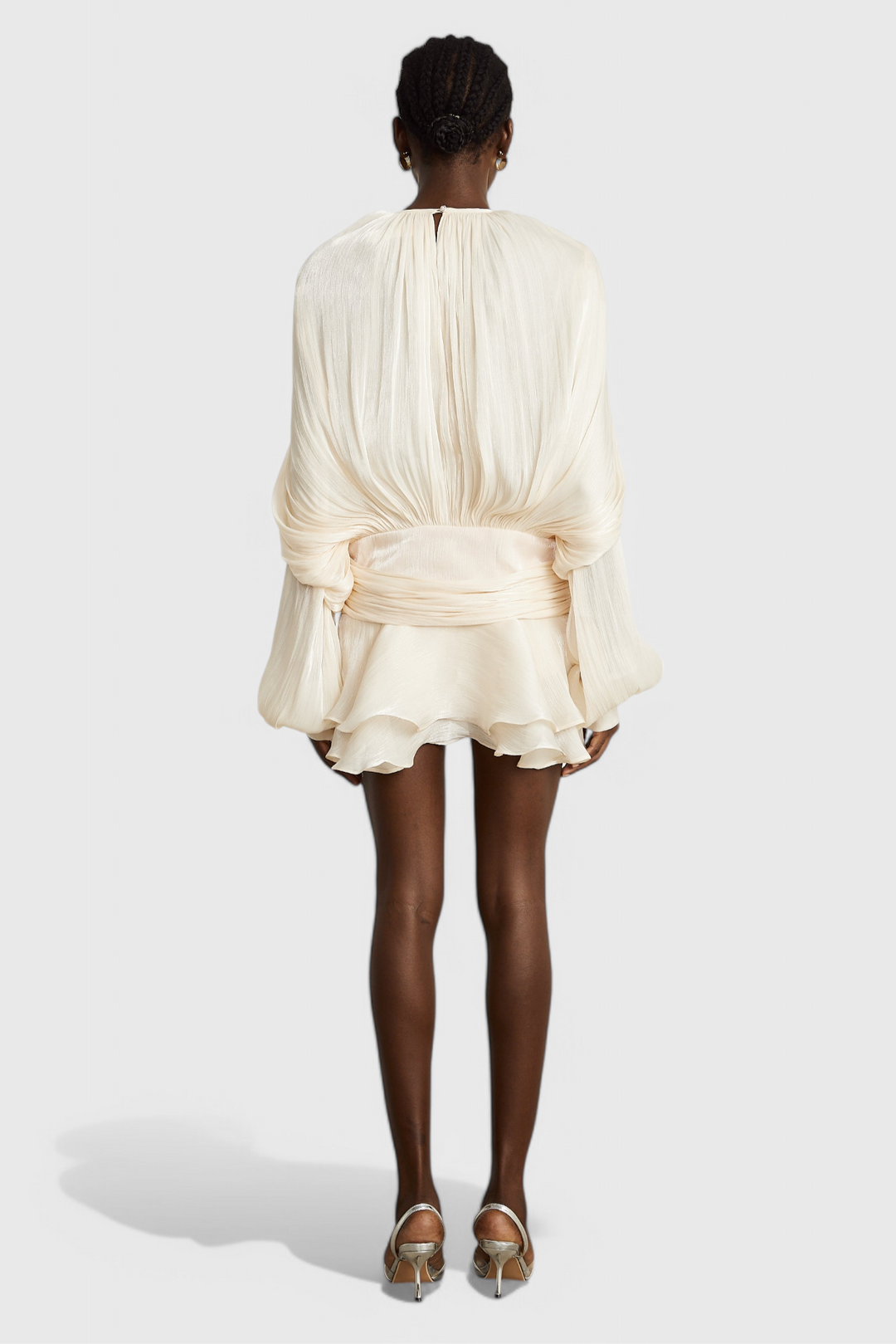 Aurore Vestido Mini con Volantes y Pliegues Completos