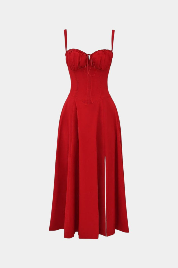 Flora Vestido Midi A-Line con Corsé