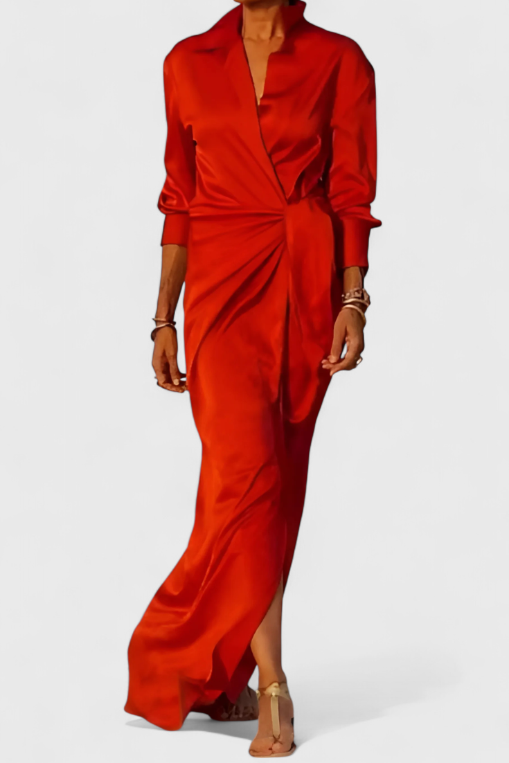 Marbella Vestido Largo de Fiesta con Lazo