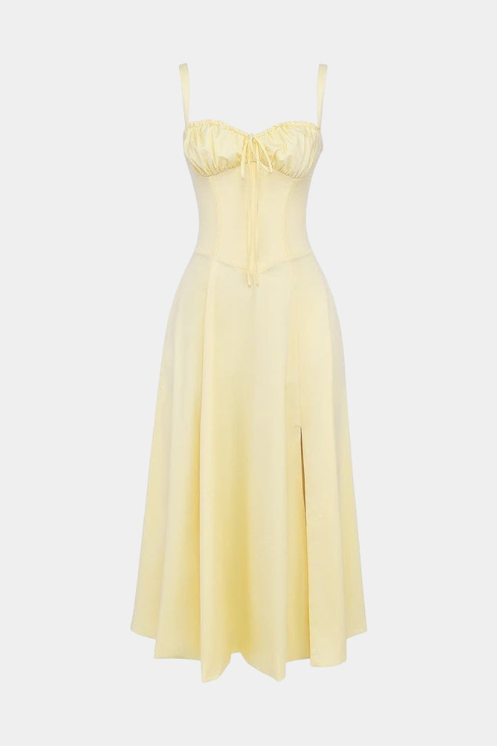 Flora Vestido Midi A-Line con Corsé