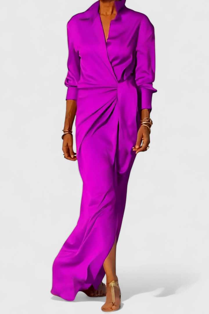 Marbella Vestido Largo de Fiesta con Lazo