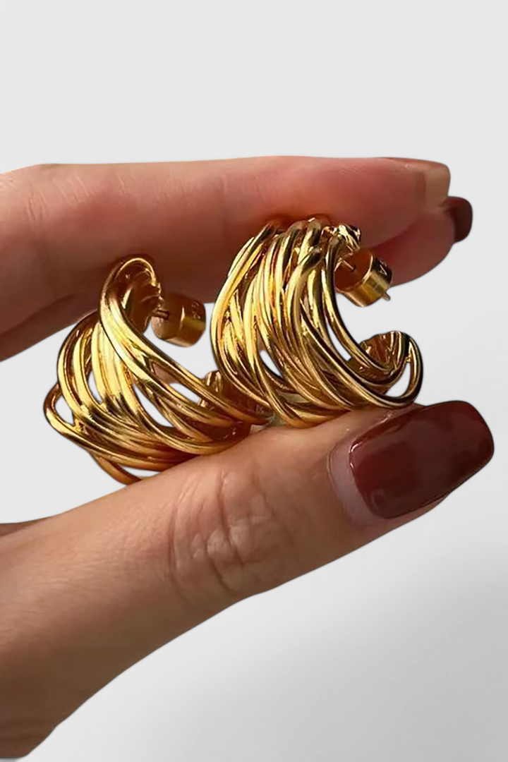 C-Shaped Hoop Earrings