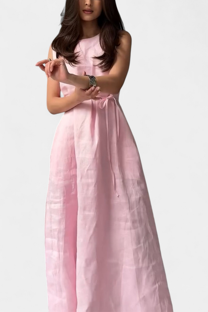 Rosetta Vestido Suave sin Mangas con Lazo Ajustable