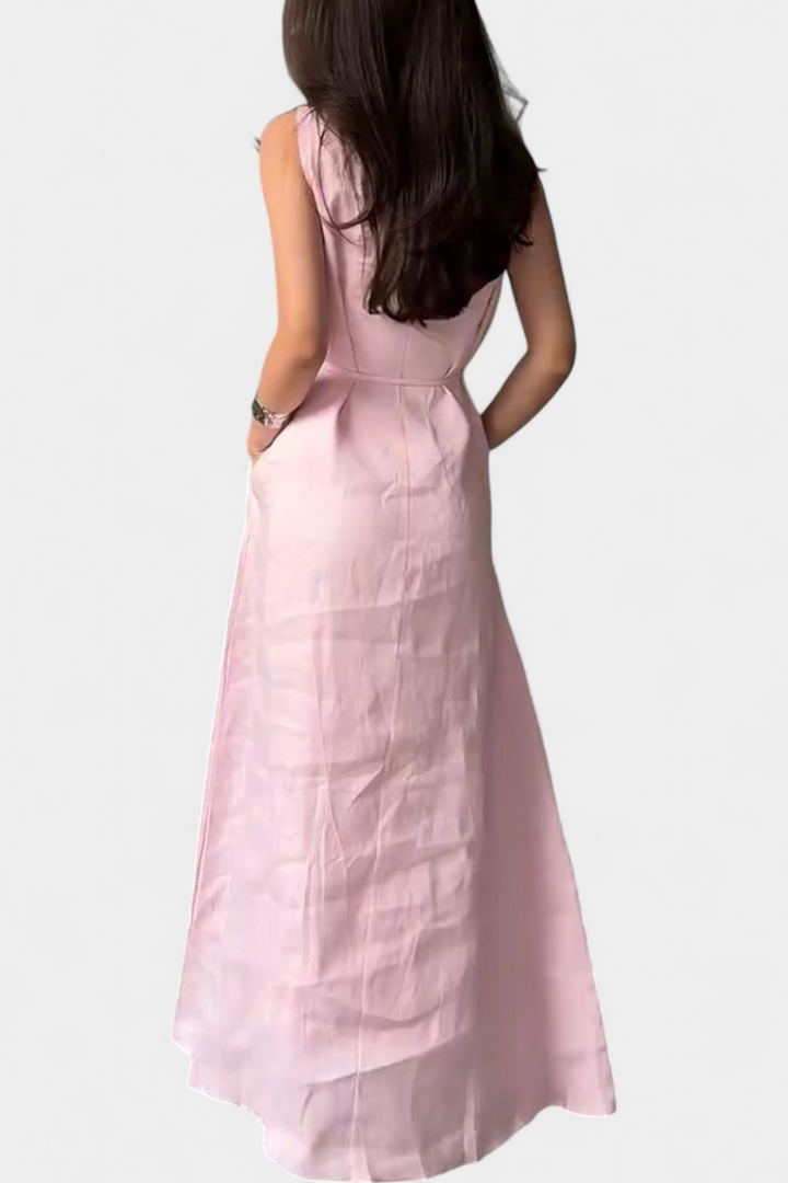 Rosetta Vestido Suave sin Mangas con Lazo Ajustable