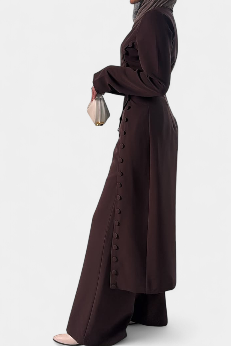 Melissa Soft Casual Blouse with Buttons and Long Pants Set