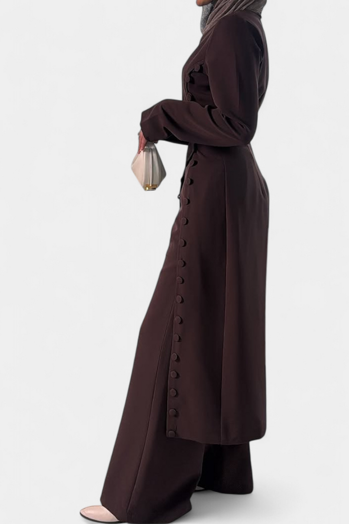 Melissa Soft Casual Blouse with Buttons and Long Pants Set