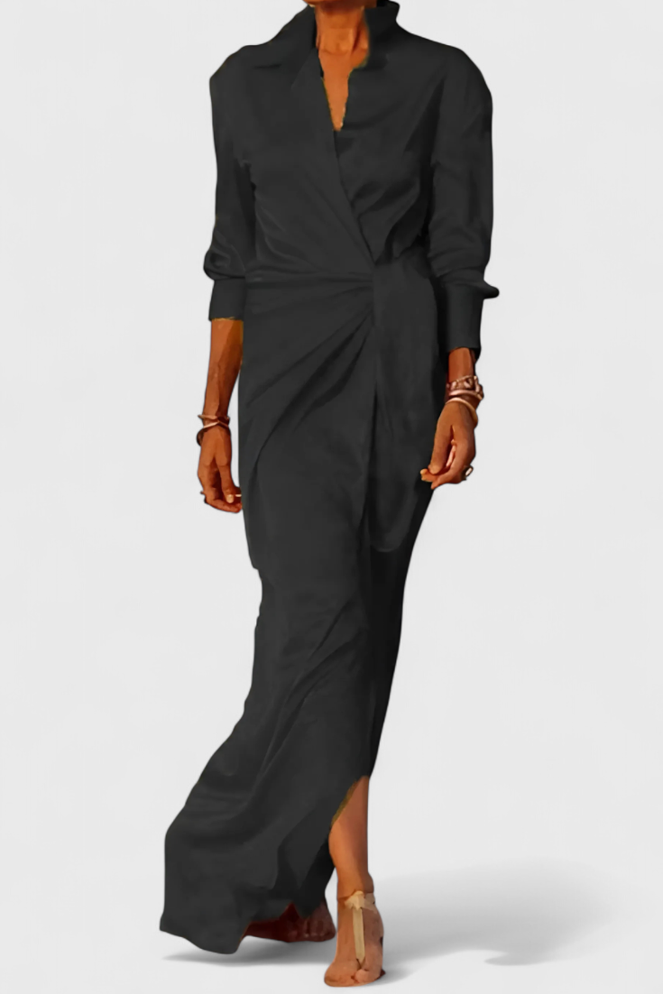 Marbella Vestido Largo de Fiesta con Lazo