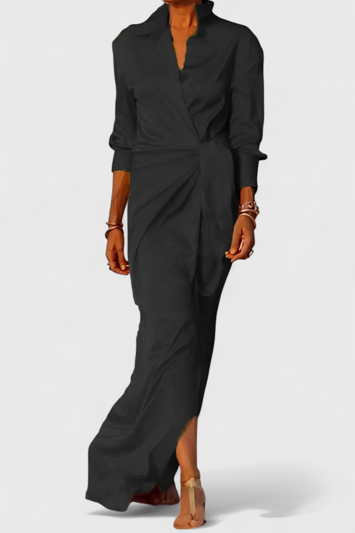 Marbella Vestido Largo de Fiesta con Lazo