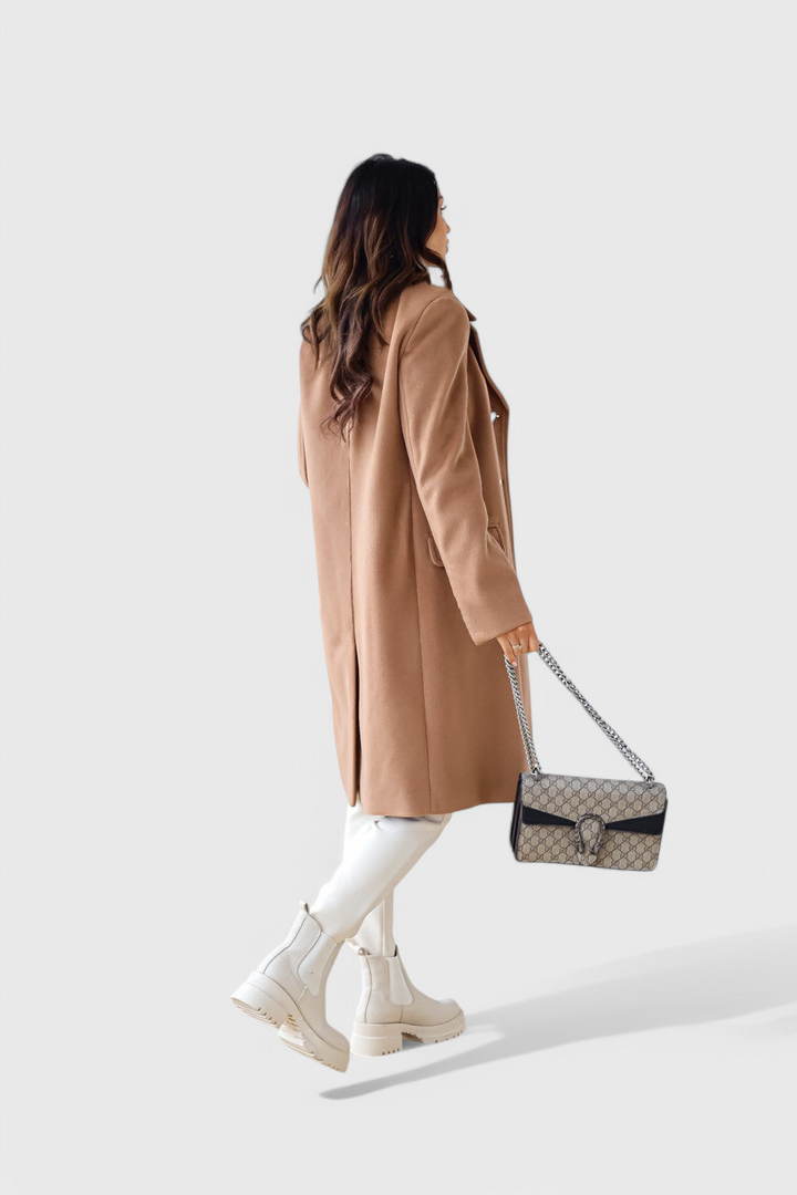 Yara Abrigo de Lana Classic con Silueta Estructurada