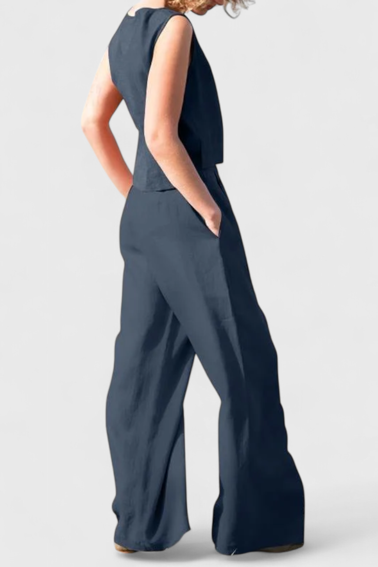 Yvanne Conjunto Vintage Sin Mangas de Verano