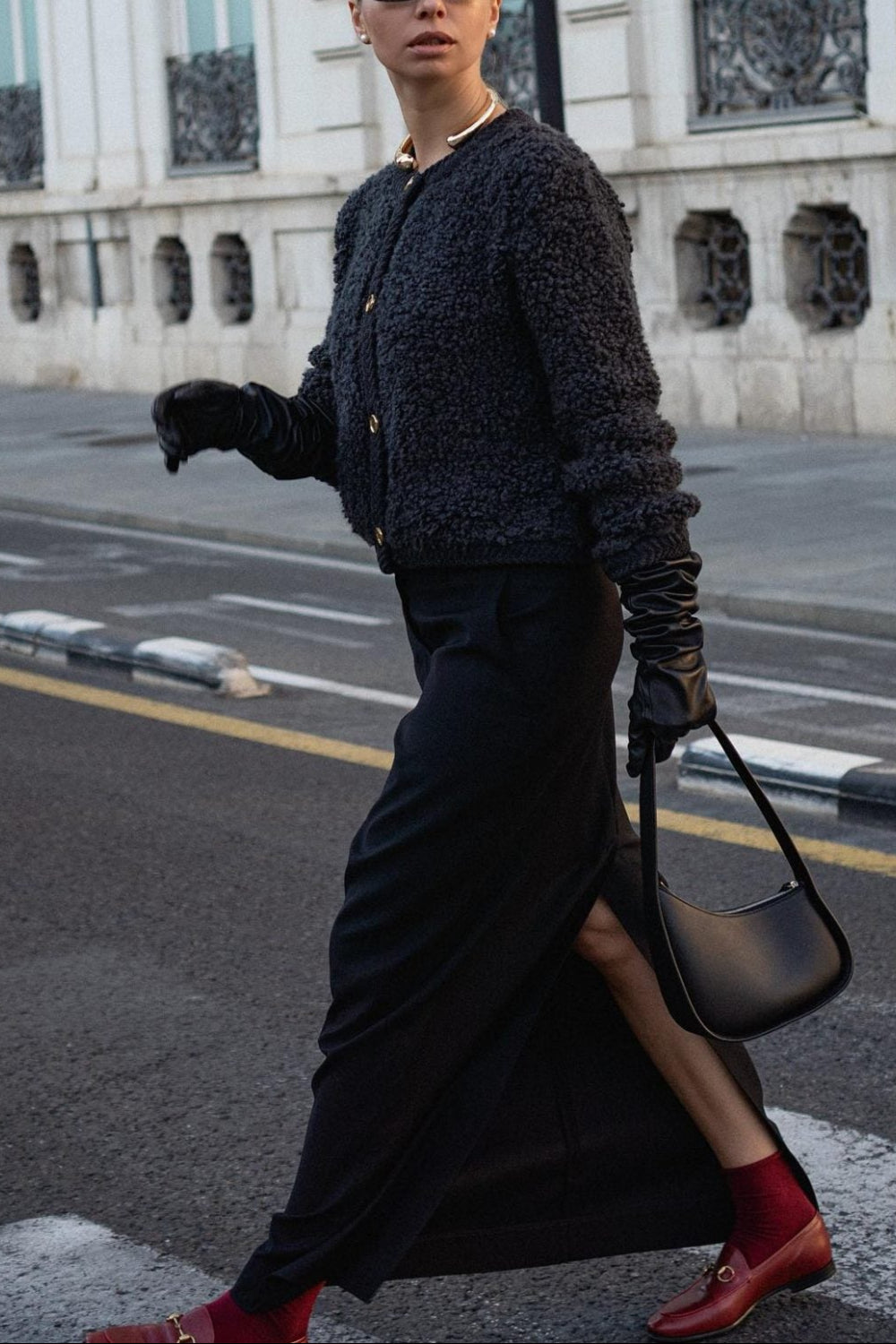 Chenda Cardigan Corto de Textura Peluche