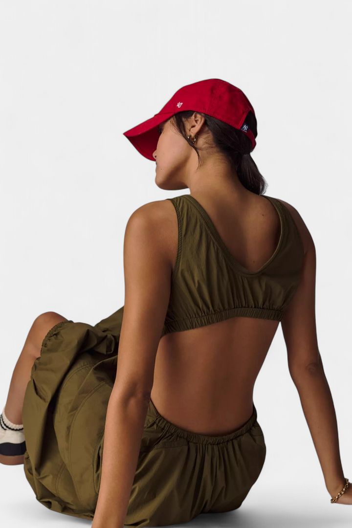 Katana Vestido Midi con Dobladillo de Burbujas y Corsé Ajustado