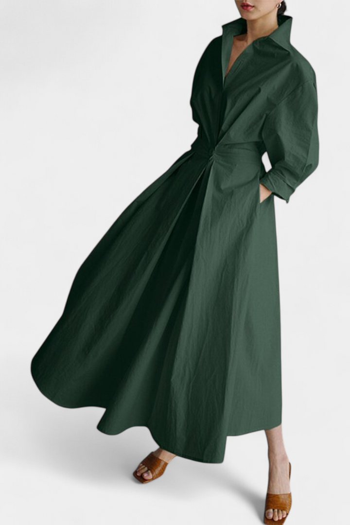 Miriam Vestido Maxi de Manga Larga Retro