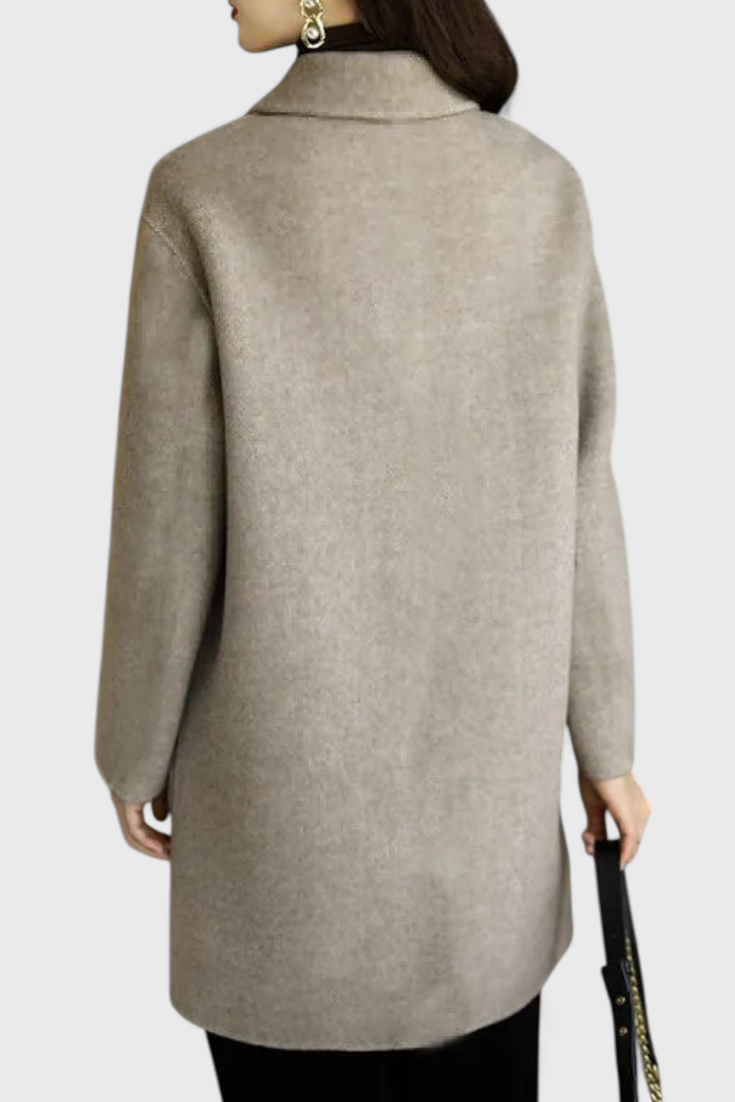 Camille Abrigo de Lana Clásico de Doble Botonadura