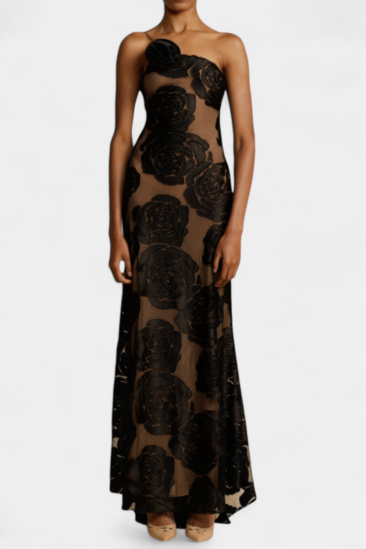 Vlada Vestido Floral de Terciopelo