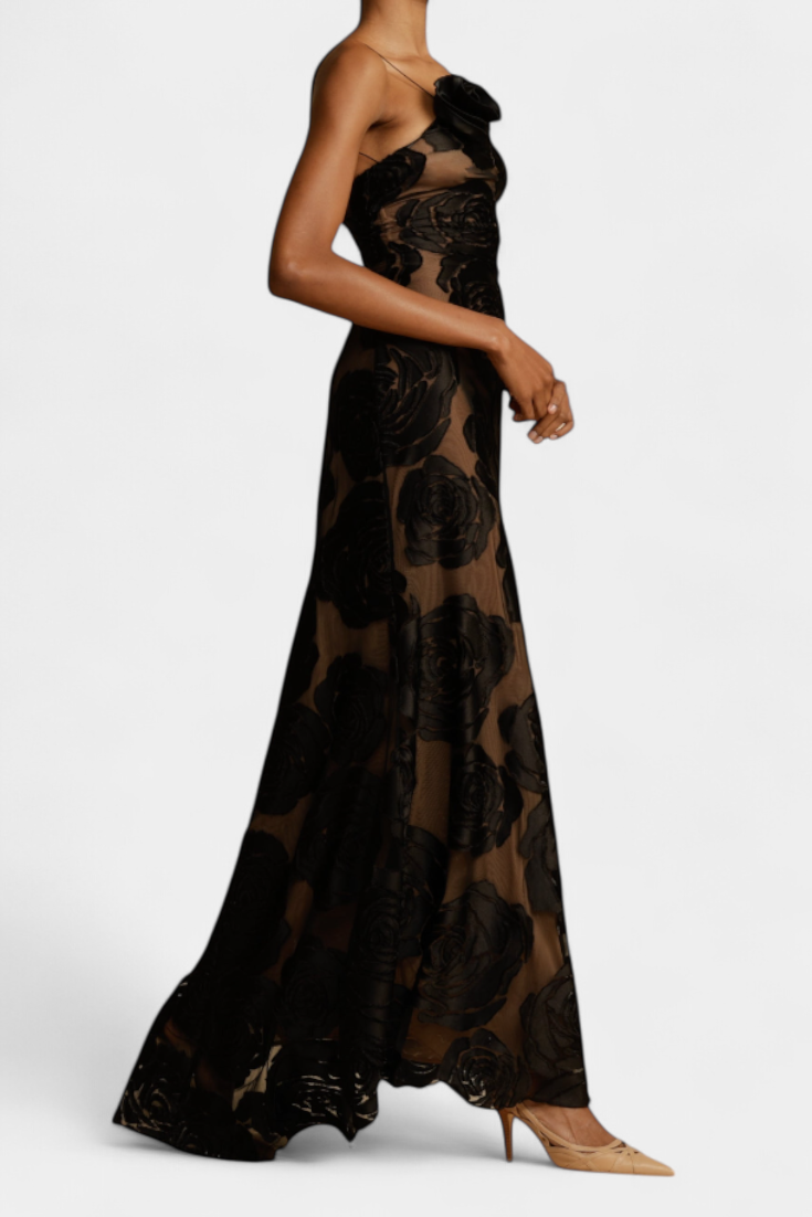 Vlada Vestido Floral de Terciopelo