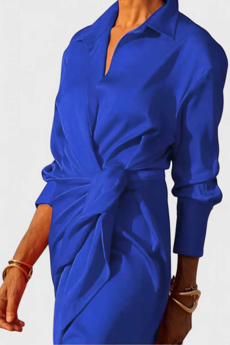 Marbella Vestido Largo de Fiesta con Lazo