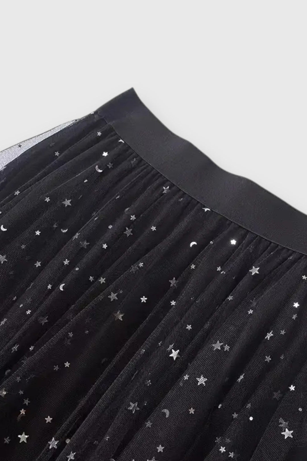 Colette Falda de Lentejuelas con Dobladillo Fruncido y Cintura Alta