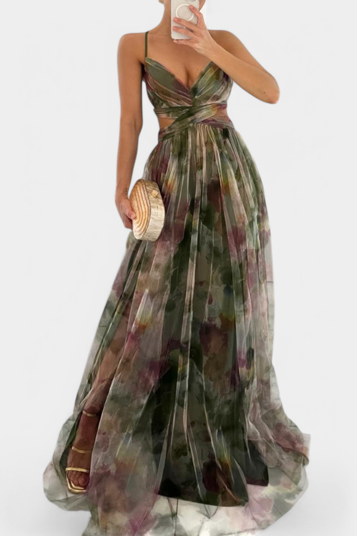 Ingrid Vestido Maxi Floral con Escote en V