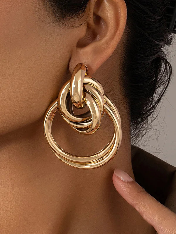 Gold Intertwined Hoop Earrings